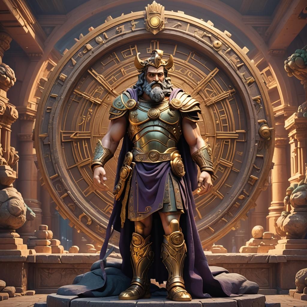 Roman God Terminus: Pixar-Style 3D Digital Art