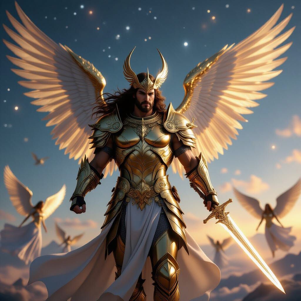 Majestic Archangel Leading Heavenly Host