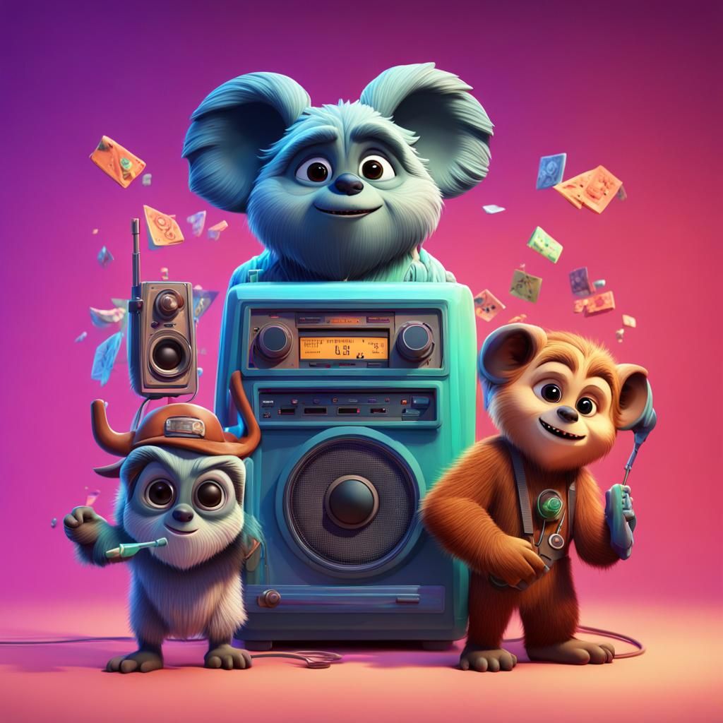 Ewoks Webradio Cartoon DJ in 3D Digital Art