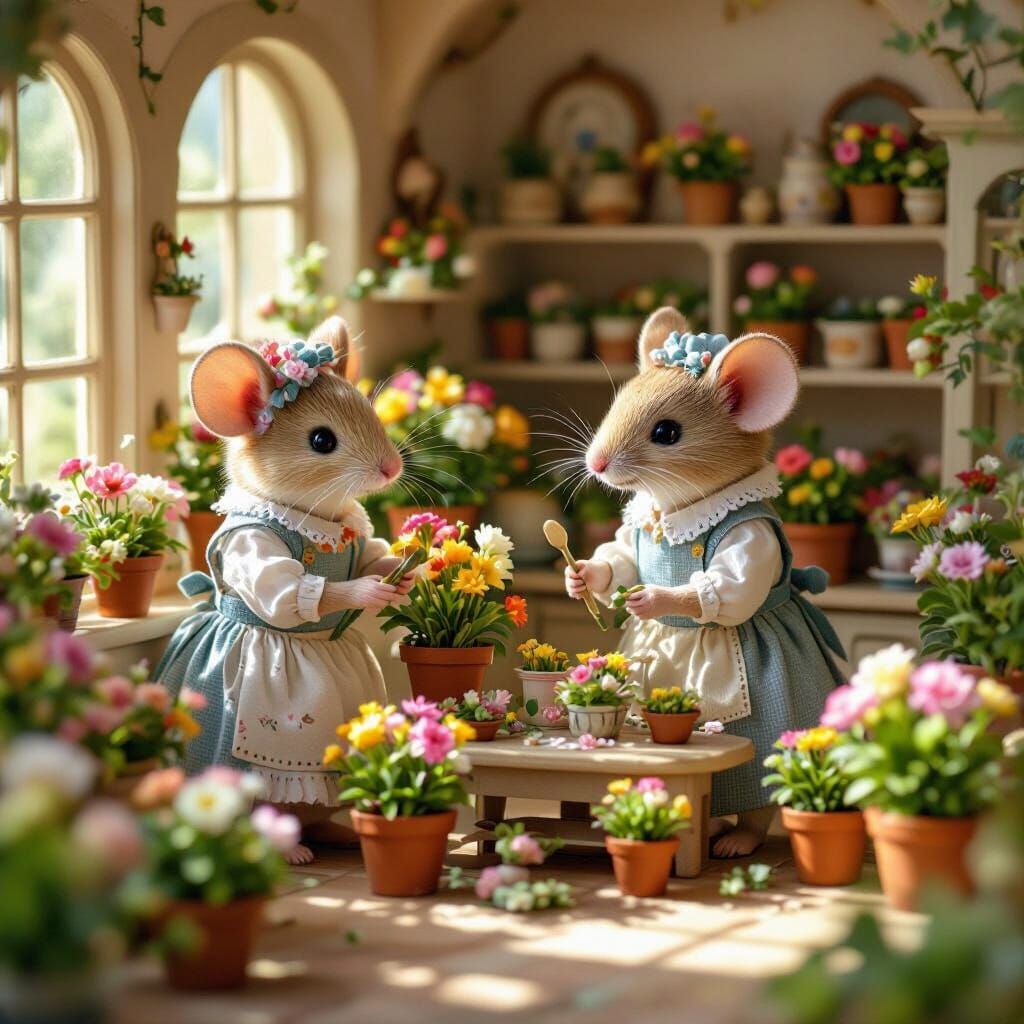 Charming Mouse Florist Shop Inspired by Beatrix Potter