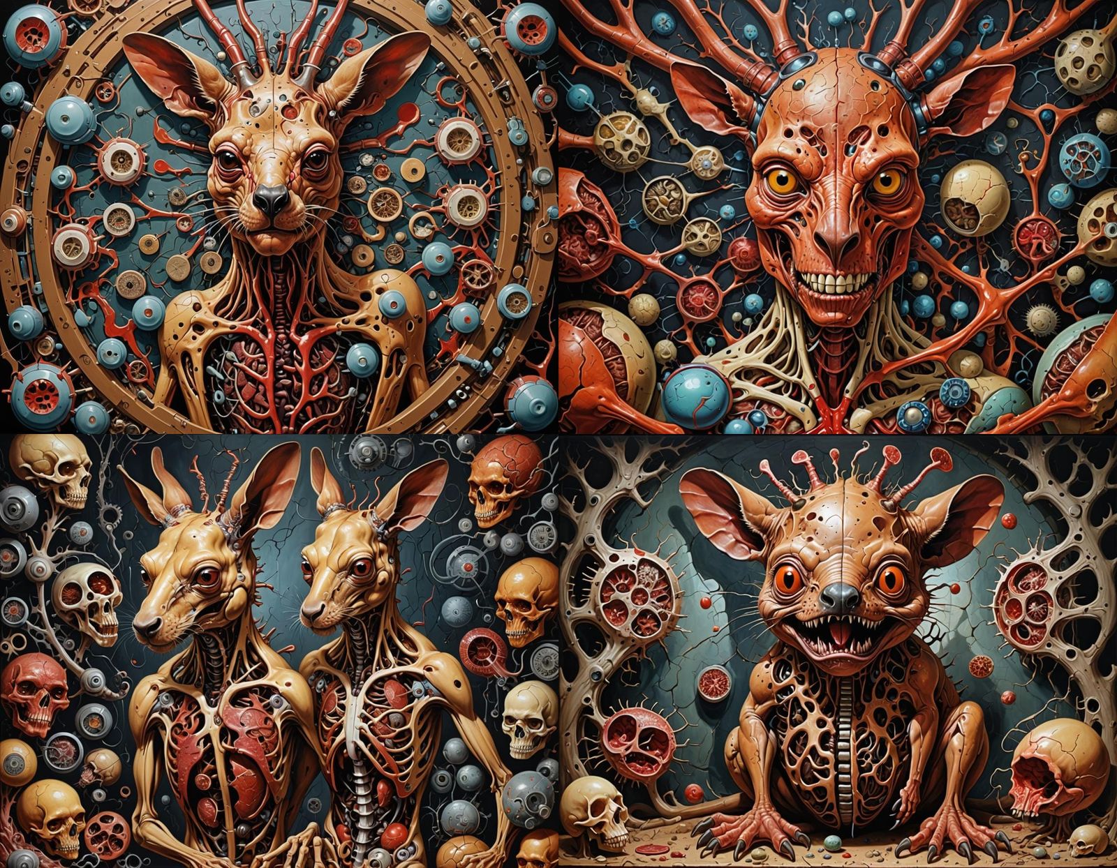 Disturbing Homunculus Kangaroo: A 3D Surrealist Painting