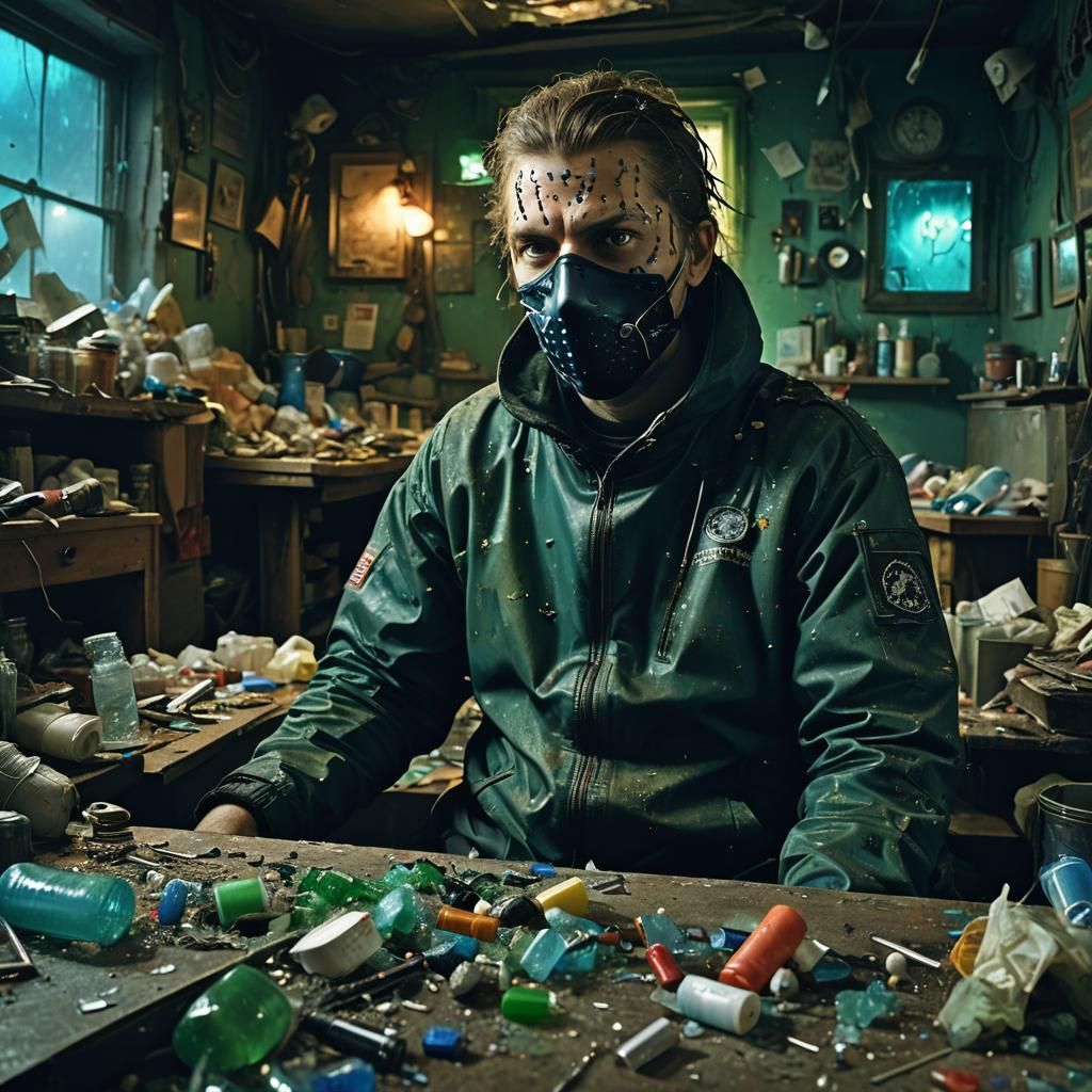 Grimdark Portrait in Squalid Dystopian Setting