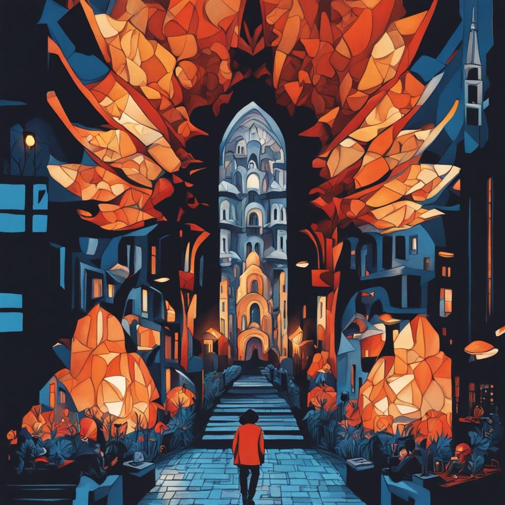 Futuristic City in Intricate Gaudi Style