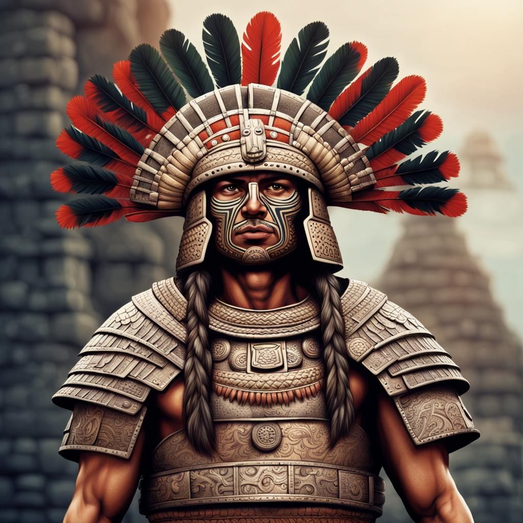 Aztec General in Medieval Times: Detailed Image
