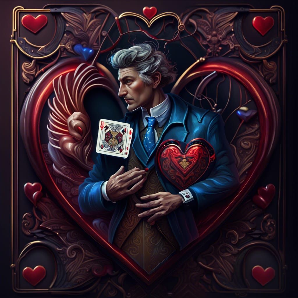 Animated Doctor on Heart Playing Card