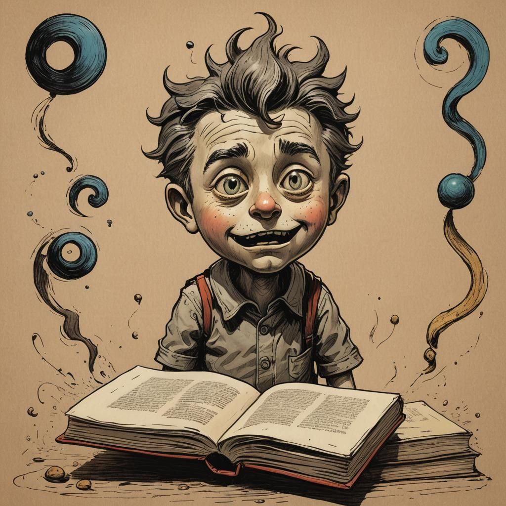 Surreal Composition: Bookish Mind in Hyperrealistic Style