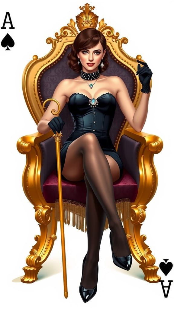 Glamorous Pin-up Queen in Elegant Attire