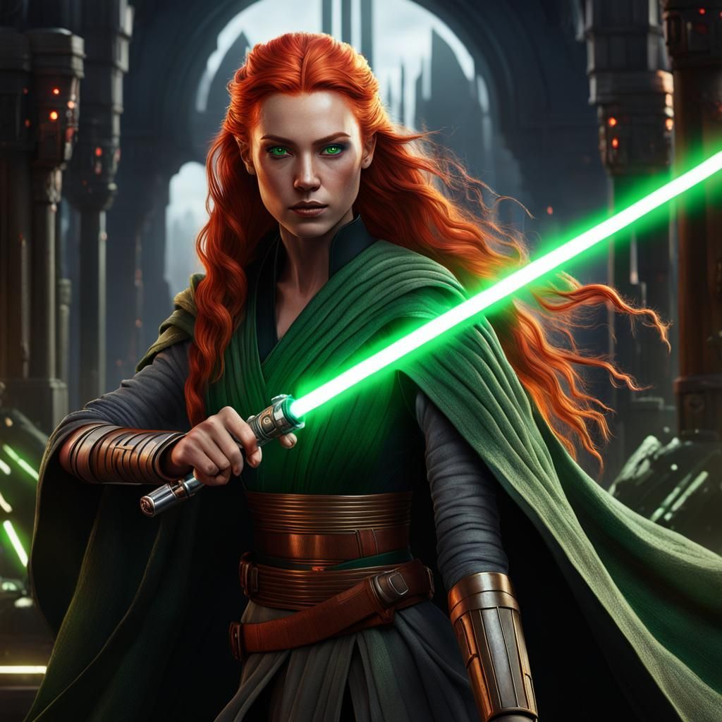 Jedi Queen Allana Solo with Green Lightsaber