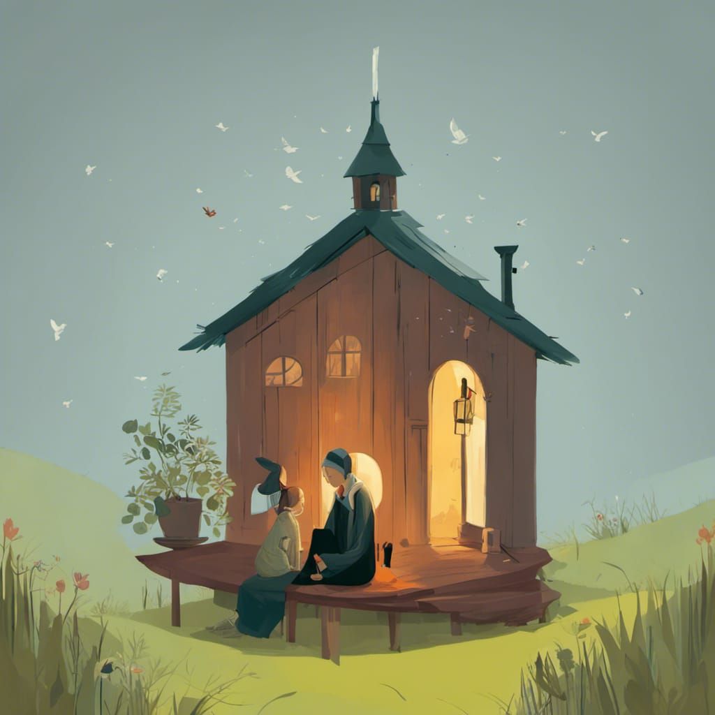 AI Generated Refuge in Digital Painting Style