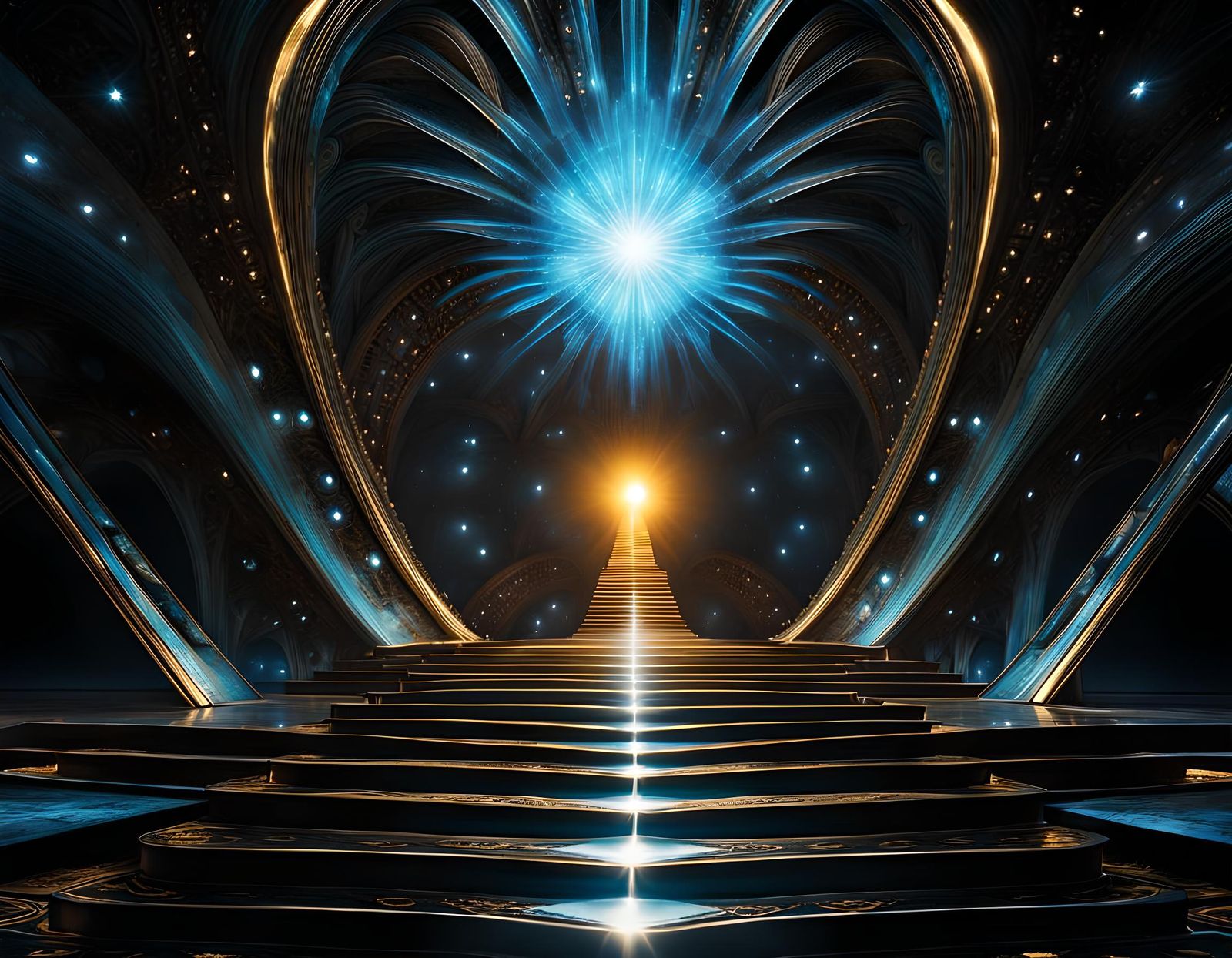 Surreal Figure in Shadow with Crystalline Invasion