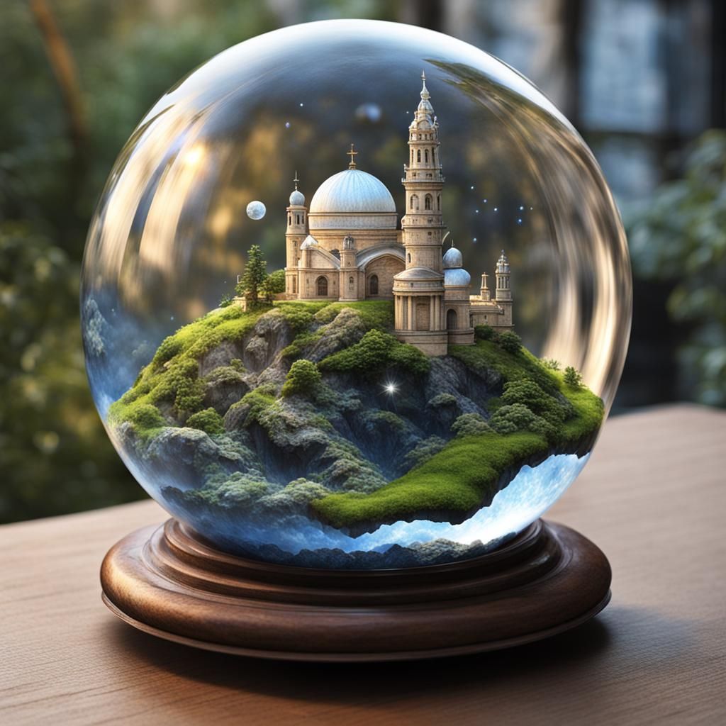 Hyperrealistic Universe Terrarium in Glass Vase