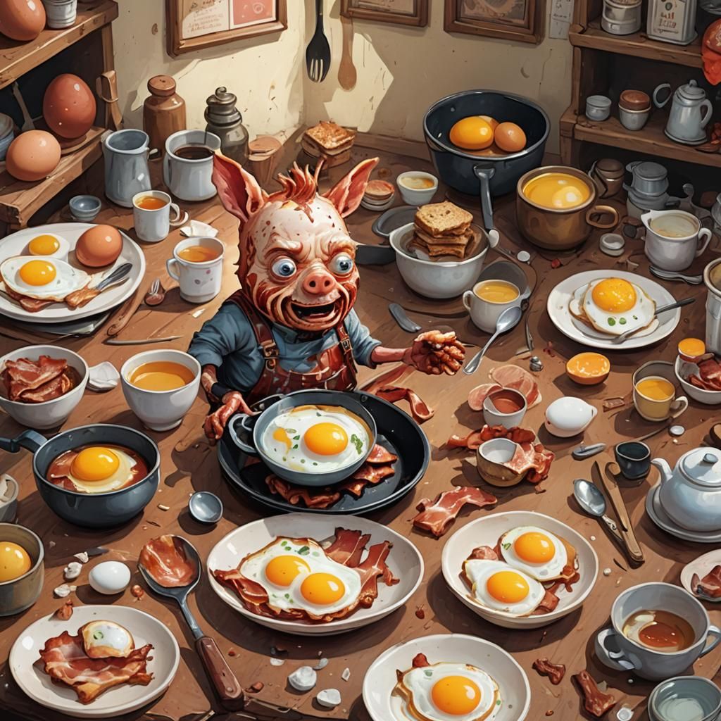 Bacon Robbery and Teacup Dreams: Whimsical Miniature Illustr...