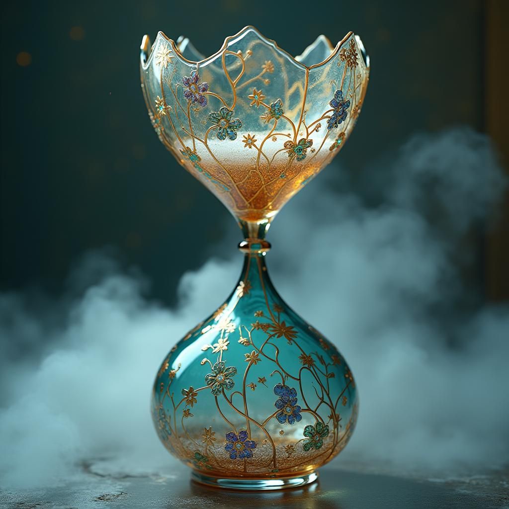 Elegant Glass Figure in Art Nouveau Style