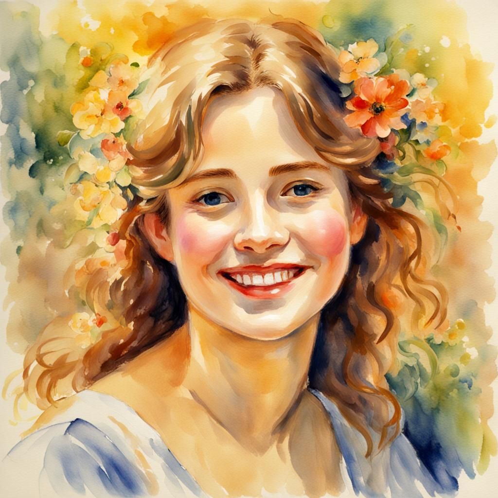 Radiant Woman with a Joyful Smile