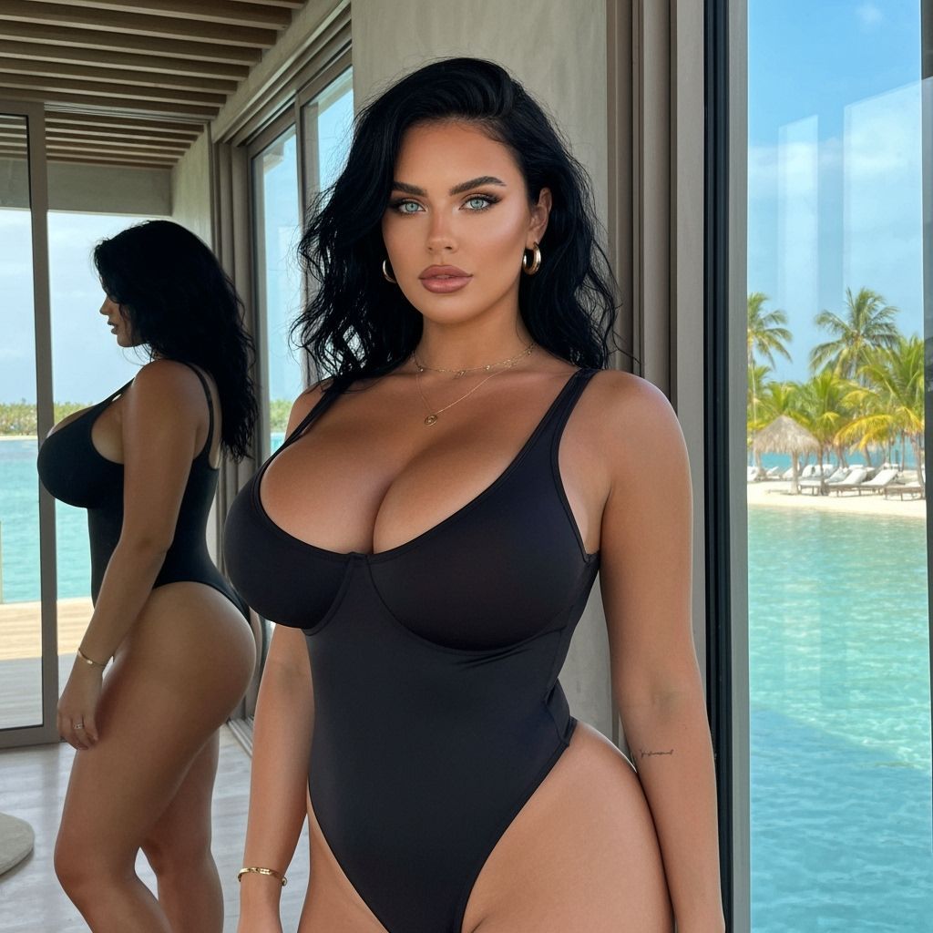 Photorealistic Portrait of Confident Woman in Luxury Villa