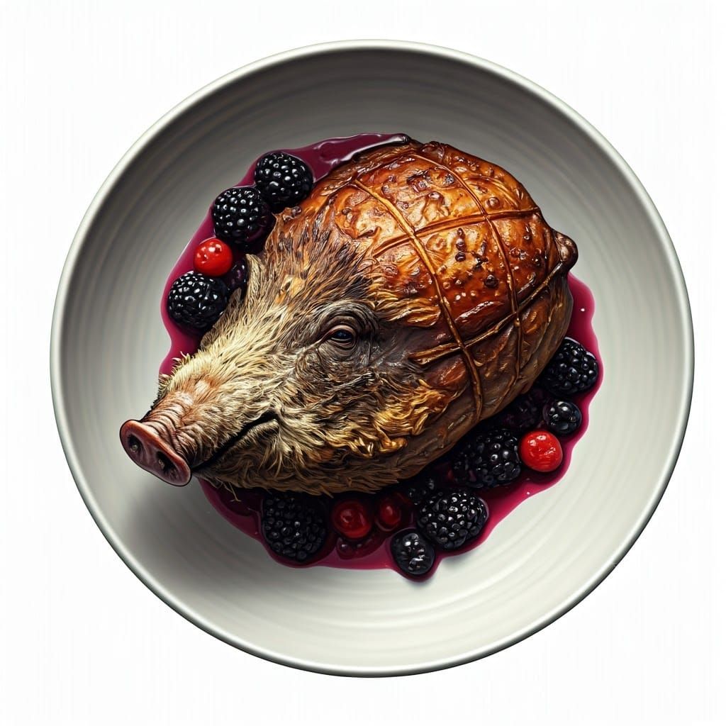 Hunter's Wild Boar Stew in the Wilderness