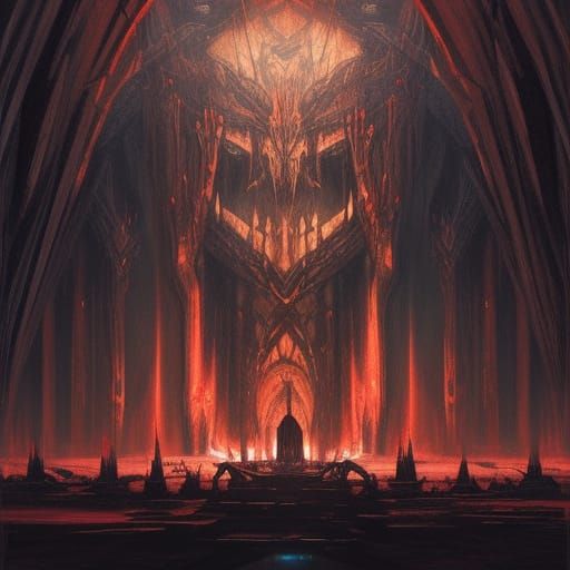 Magma Throne Room in Dark Fantasy Style