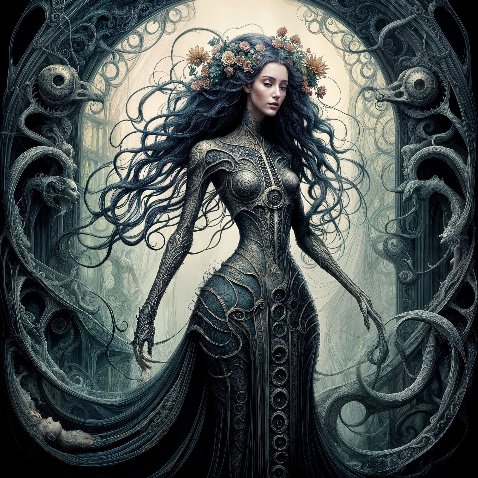 Ethereal Lady Centaur in Whimsical Nature Realm