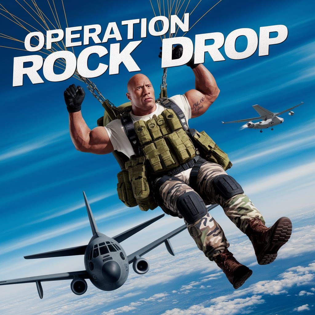 Movie poster, 1990s Action Comedy. Dwayne "The Rock" Johnson...