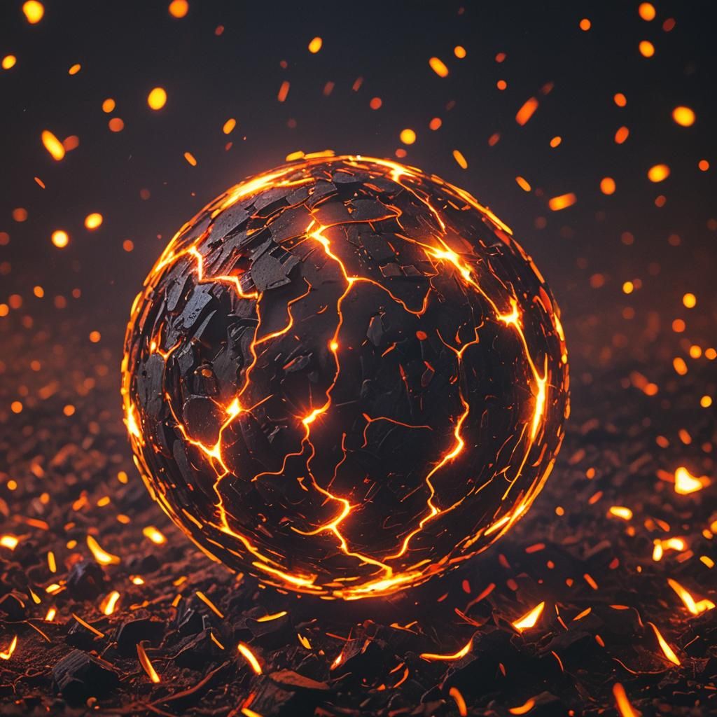 Glowing Macro Sphere Distorted by Intense Heat