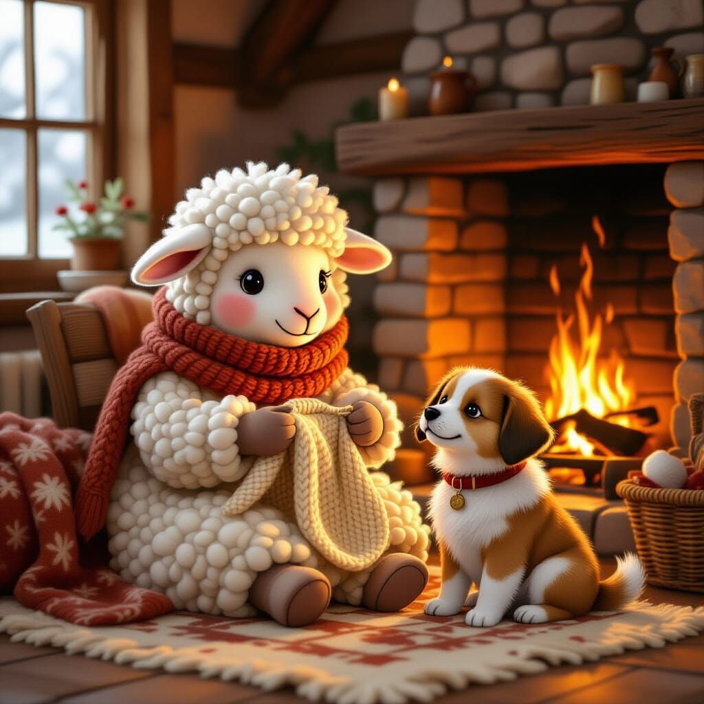 Cozy Sheep Knits Blanket for Dog by Hearth, Storybook Style