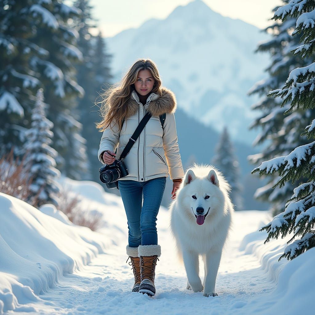 Serene Winter Hike in Majestic Landscape