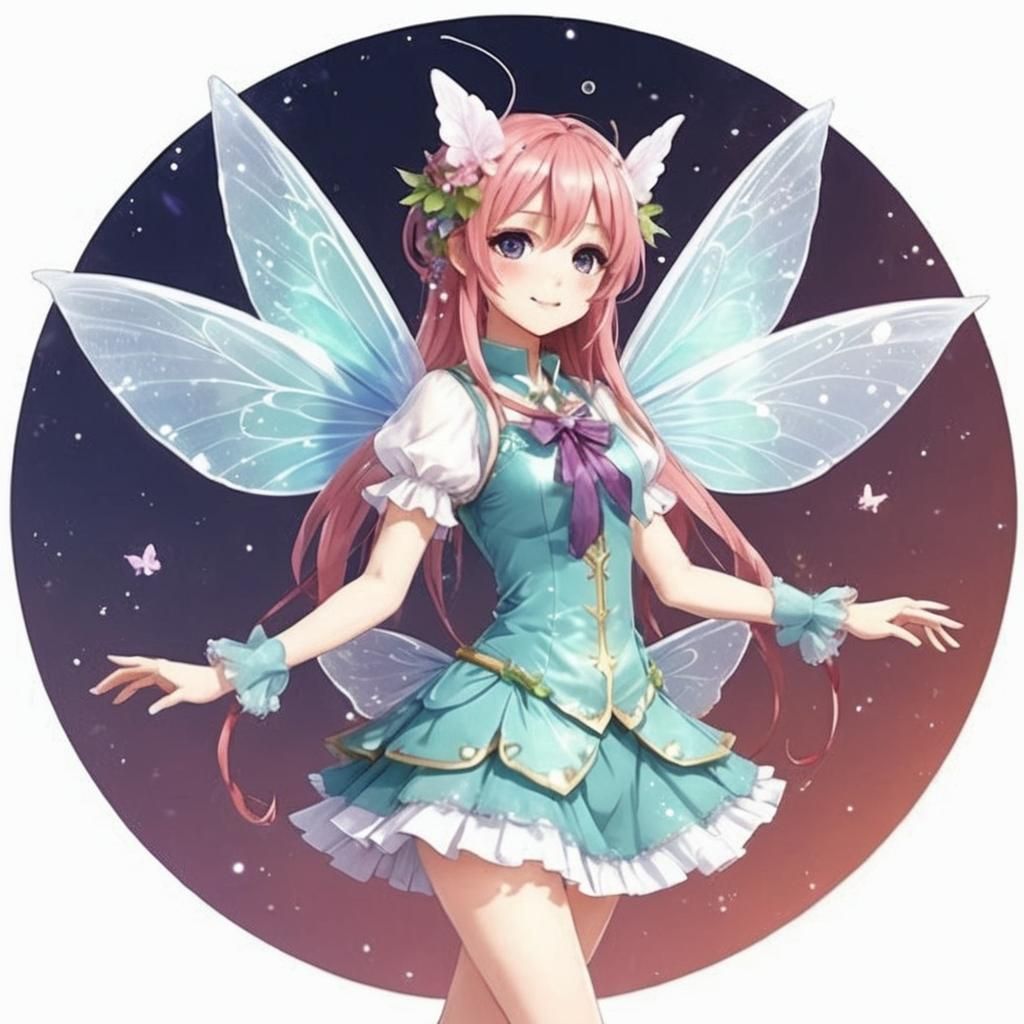 Cute Anime Fairy Girl Illustration