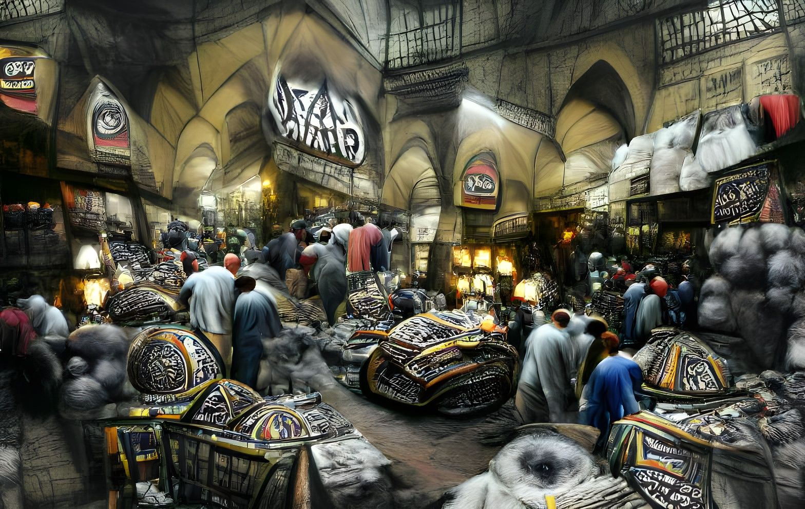 Grand Bazaar in Cairo: Charcoal Drawing with VRay