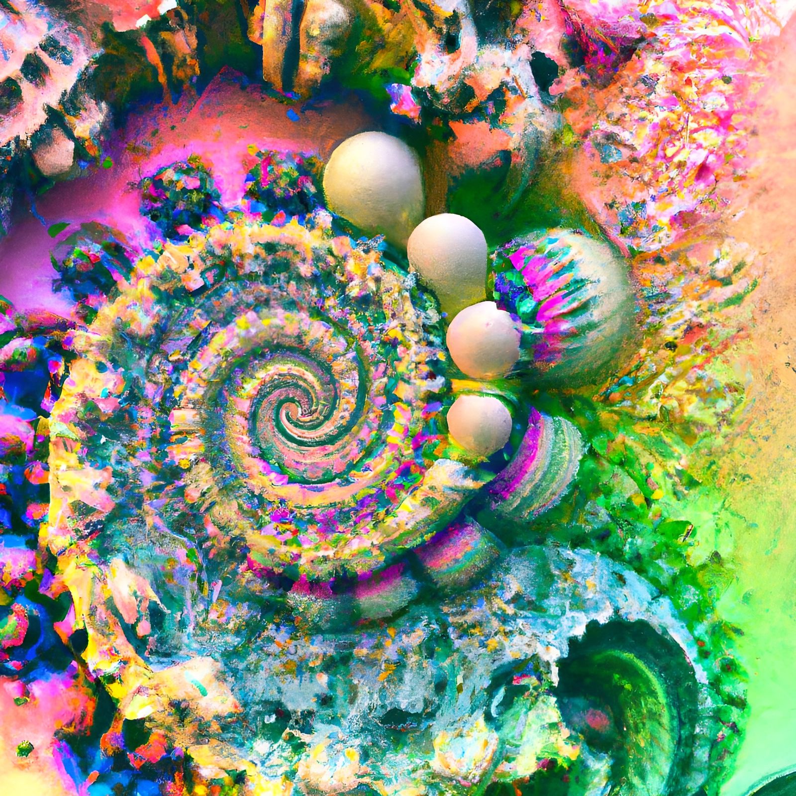 Day-Glo Mandelbulbs in Fractal Cubic Explosion