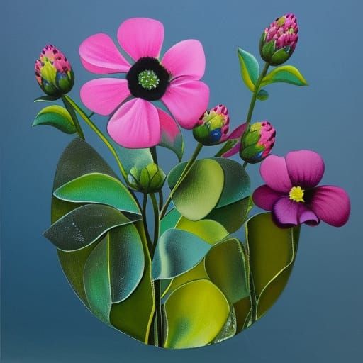 Surreal Pink Eiffel Tower in Green Paris