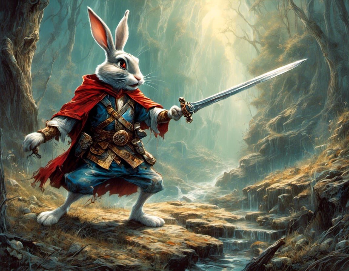 Bugs Bunny as King Arthur Comic Book Art