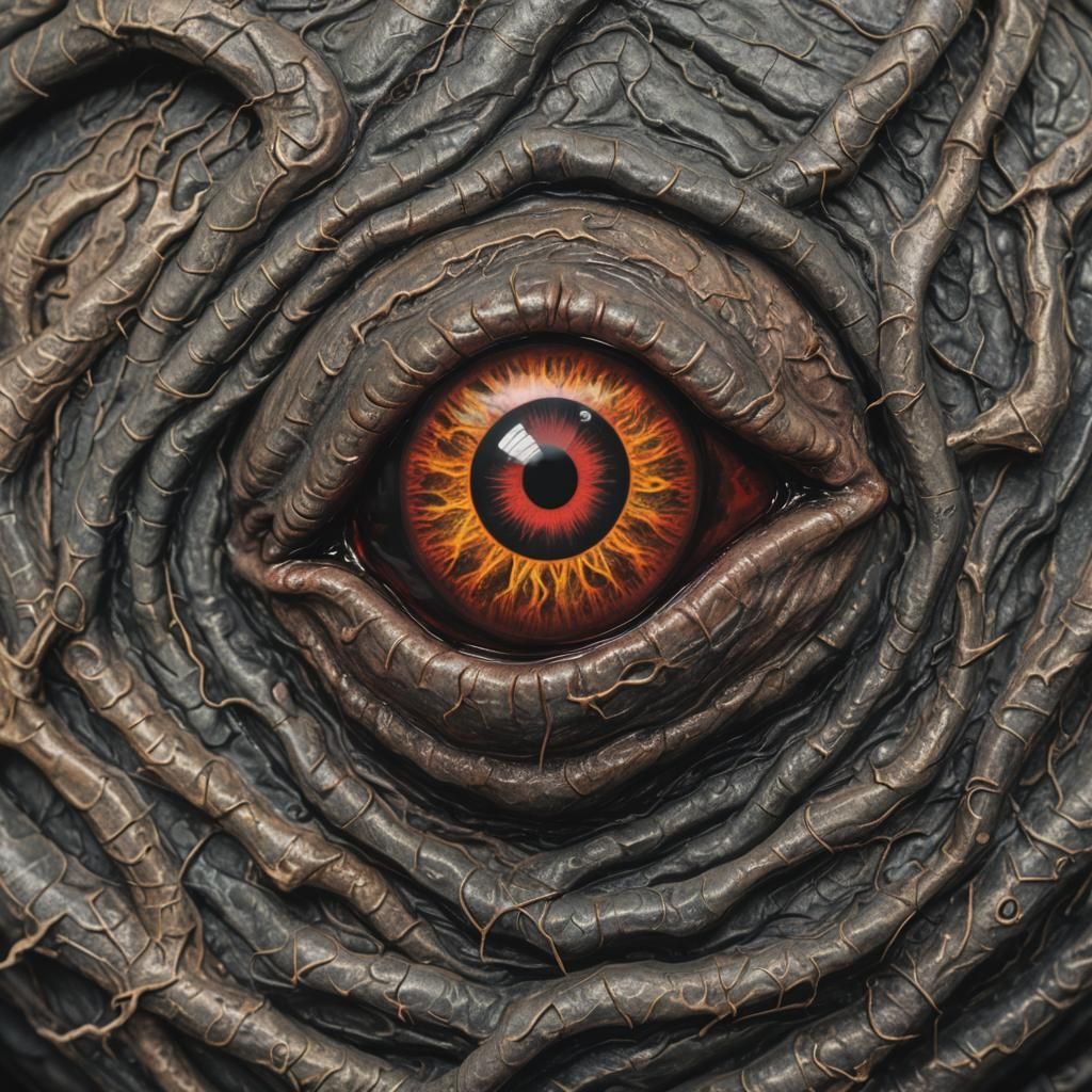 Eerie Close-Up of a Demonic Eye