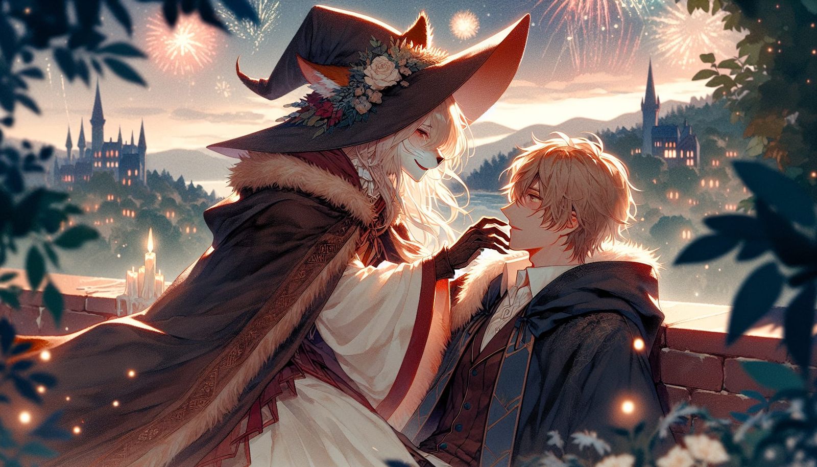 Enchanting Anime Lynx Bites Man on Rooftop