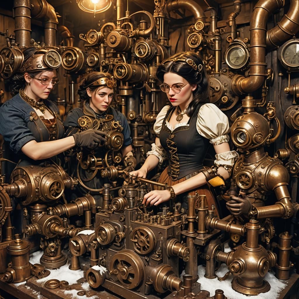 Snow White and the Steampunk Engine Repair