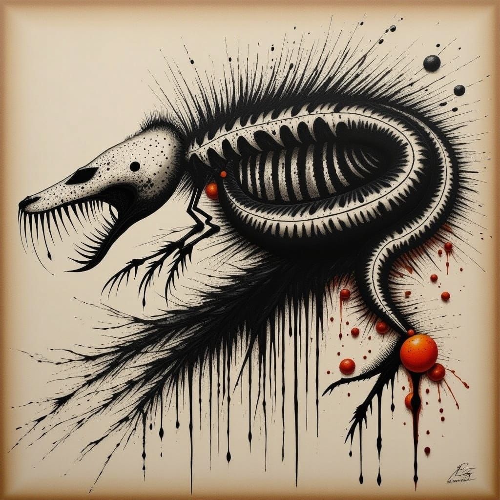 Rattlesnake Skeleton with Blood Orange Palette