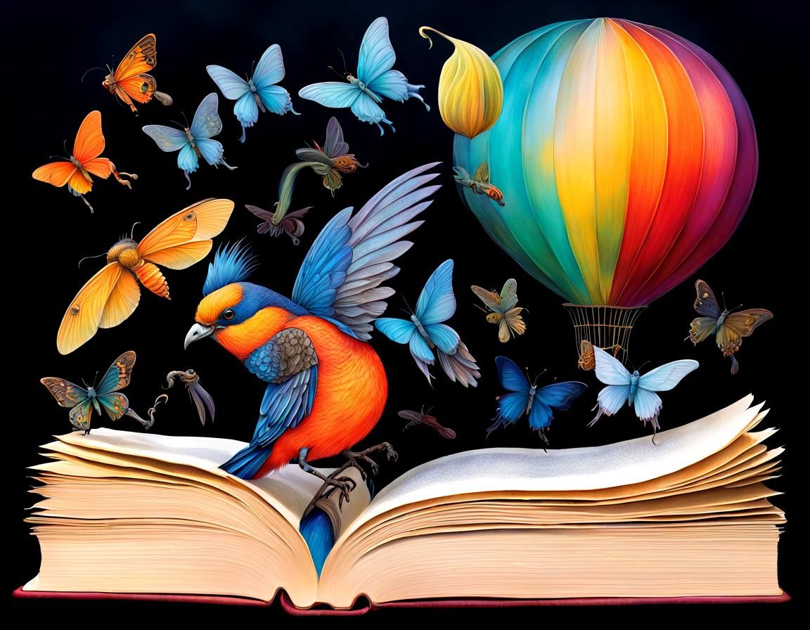 Baroque Storybook Illustration of Butterfly Life Cycle