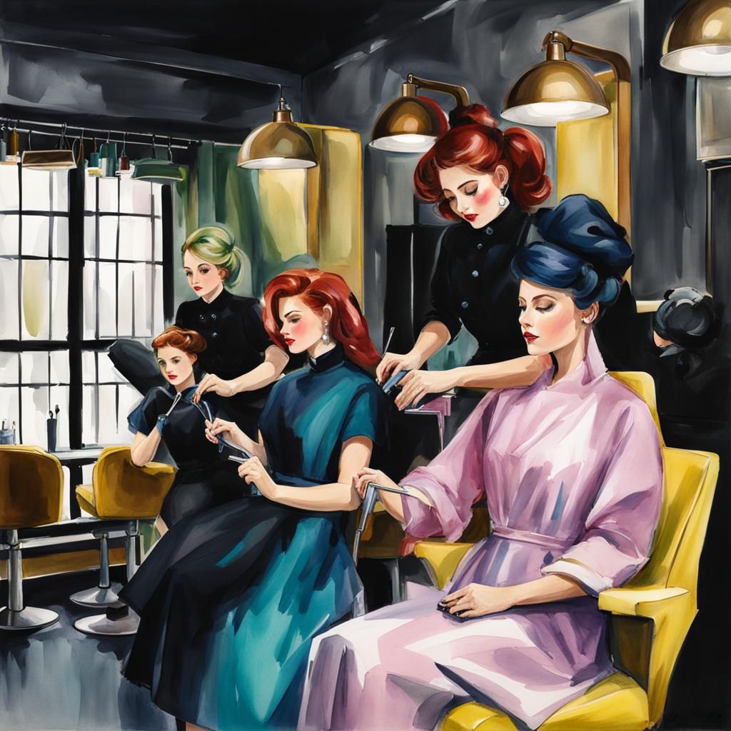 Women at the hairdresser's