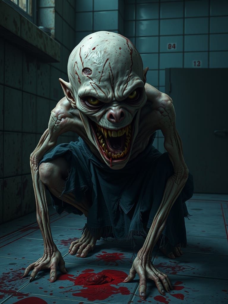 Repulsive Creature in Gothic Horror Style