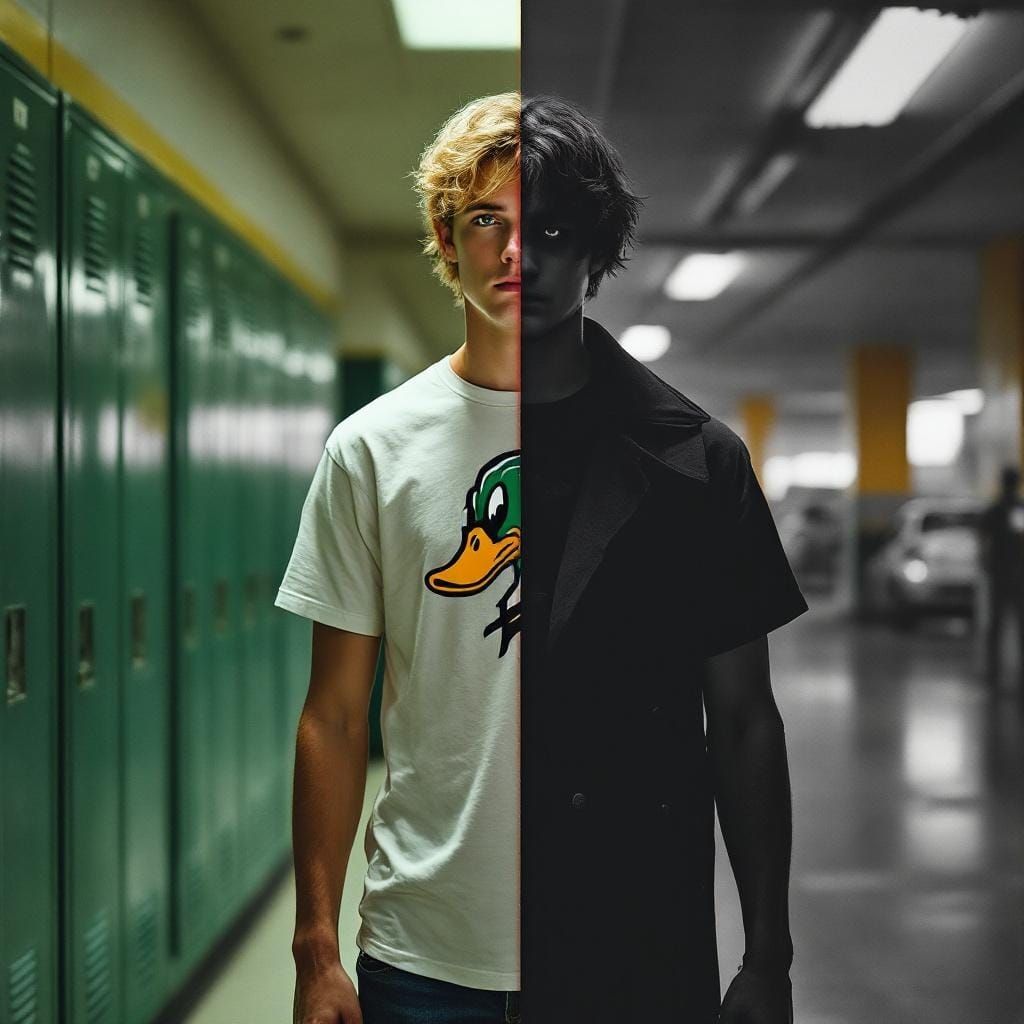 Contrasting Halves: A Matte Painting of Youth Divided