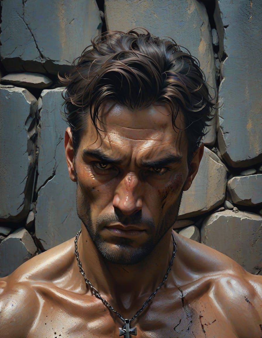 Rugged Warrior in Cinematic Portrait