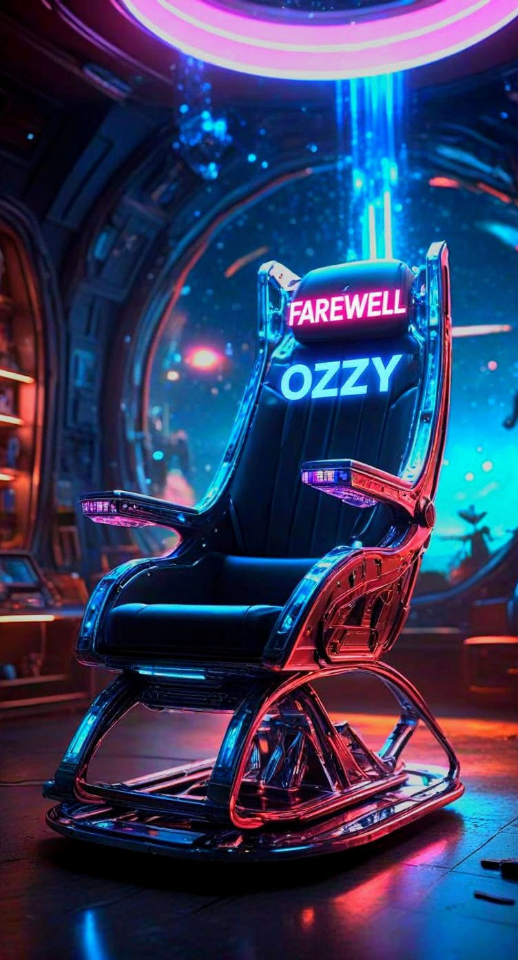 Neon Crystal Spaceship Soaring Through Nebula in Cyberpunk S...