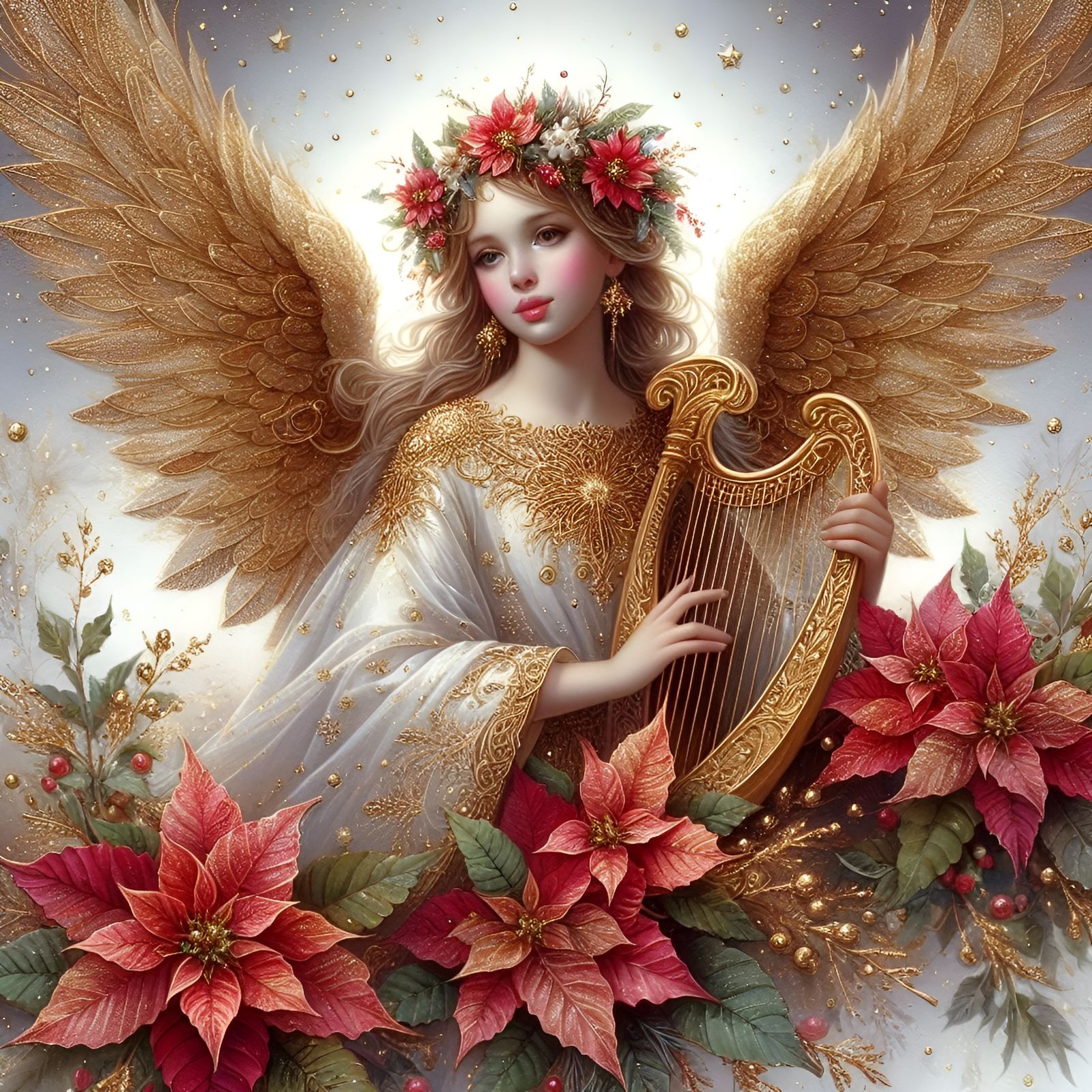 Christmas Angel with her harp