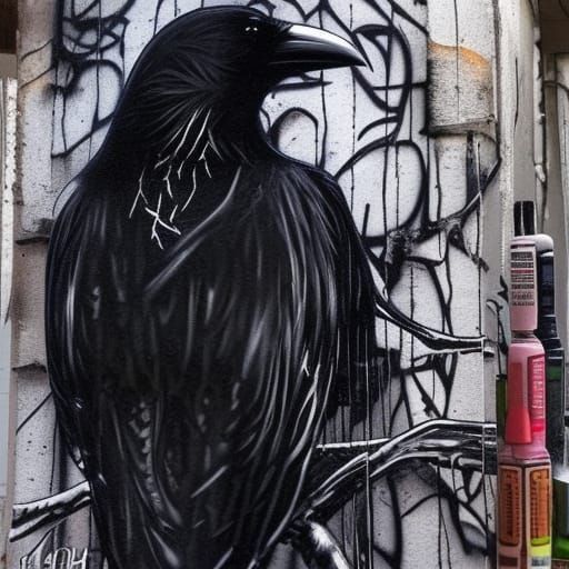 The Crow: Ultra Realistic Graffiti Art Portrait
