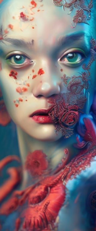 Lady in red.