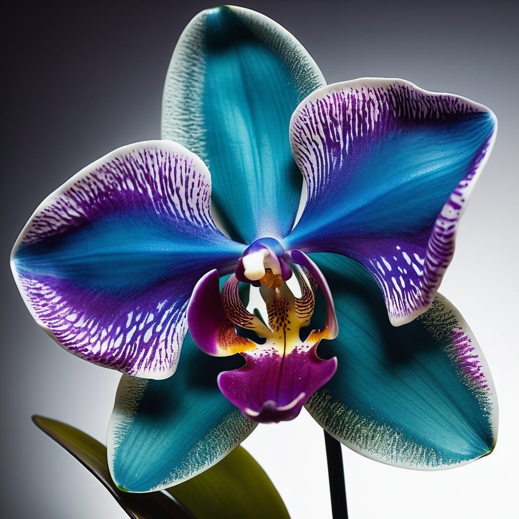 Venetian Glass Orchid Captures Studio Light