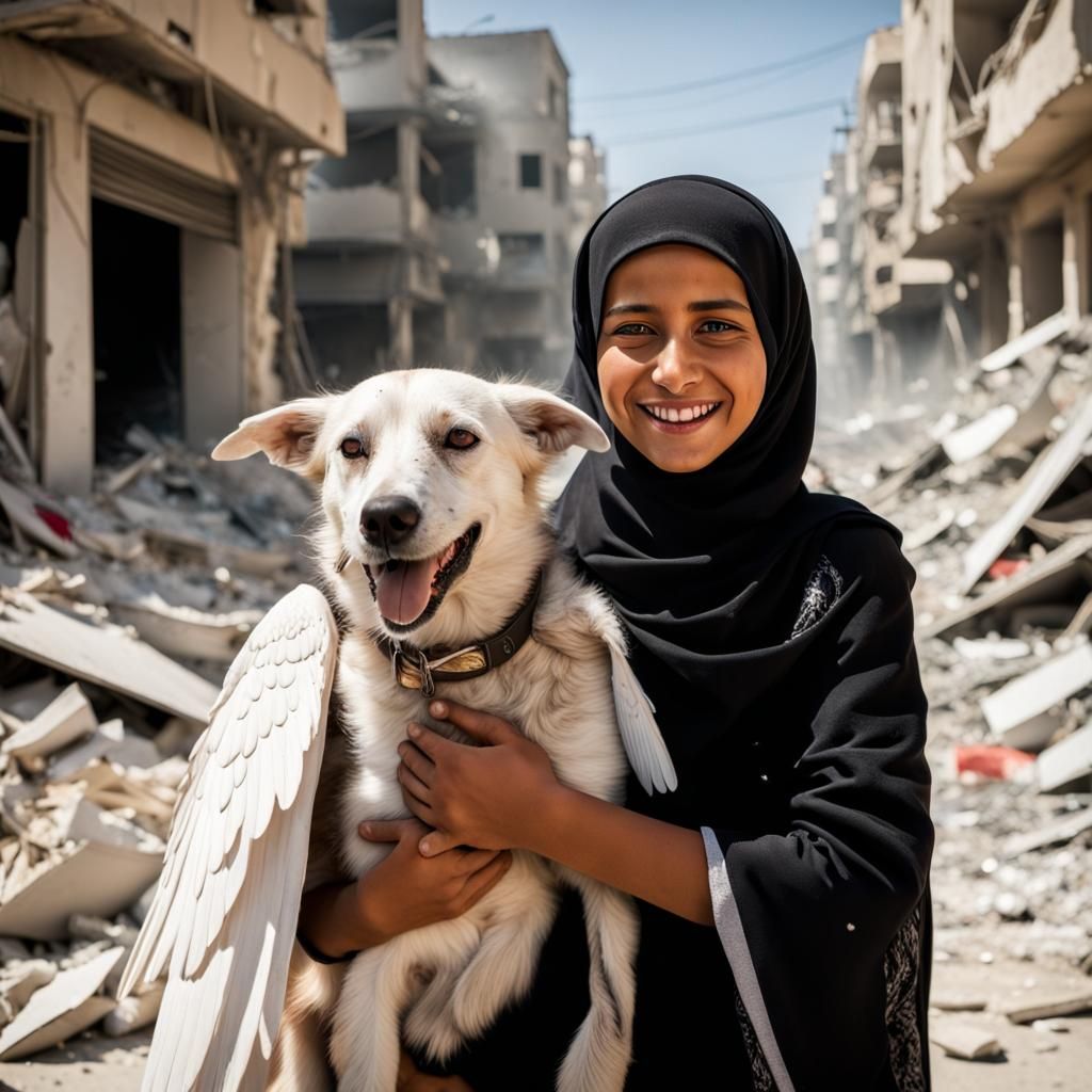 Joyful Image in War-Torn Gaza: Close-Up Portrait