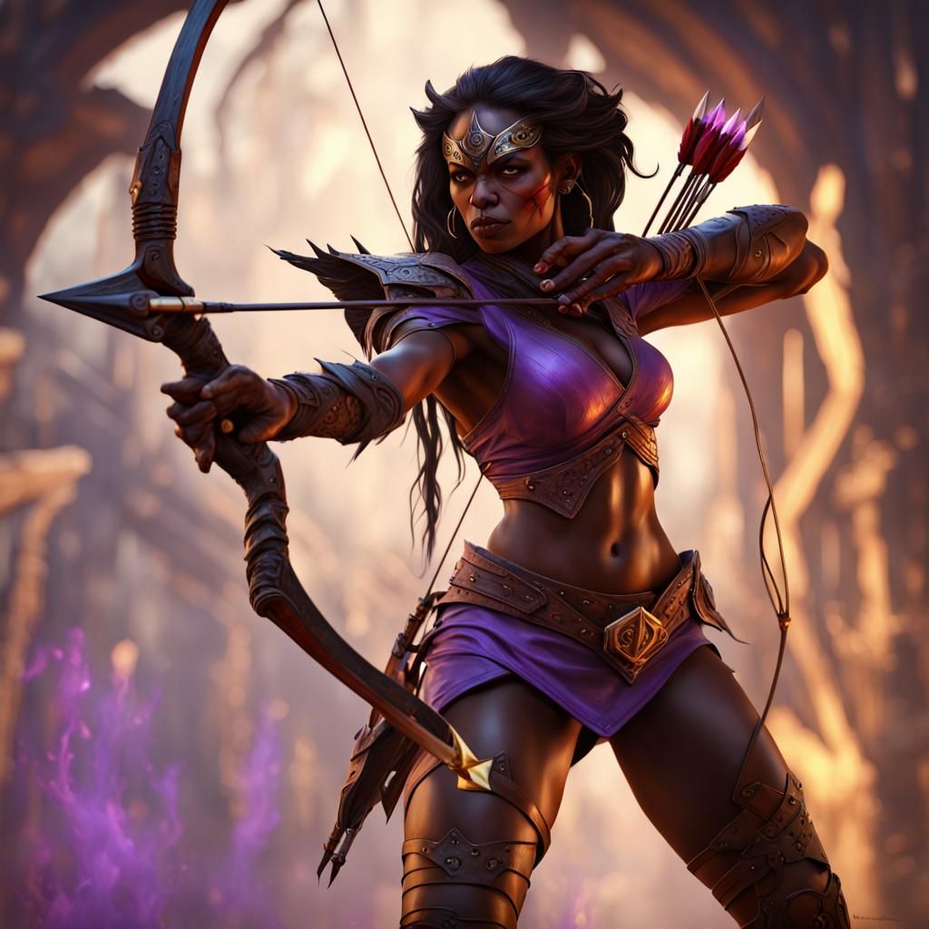 Demonic Archer in Dark Fantasy Style