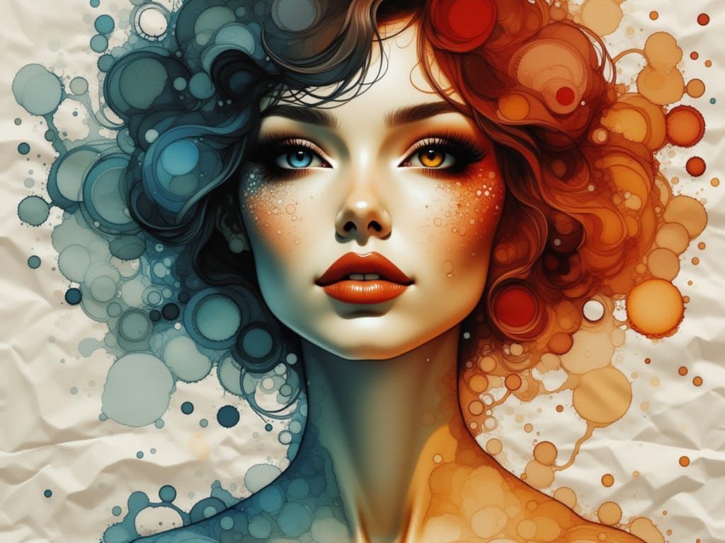 Woman With Rich Jewel Tones and Detailed Features