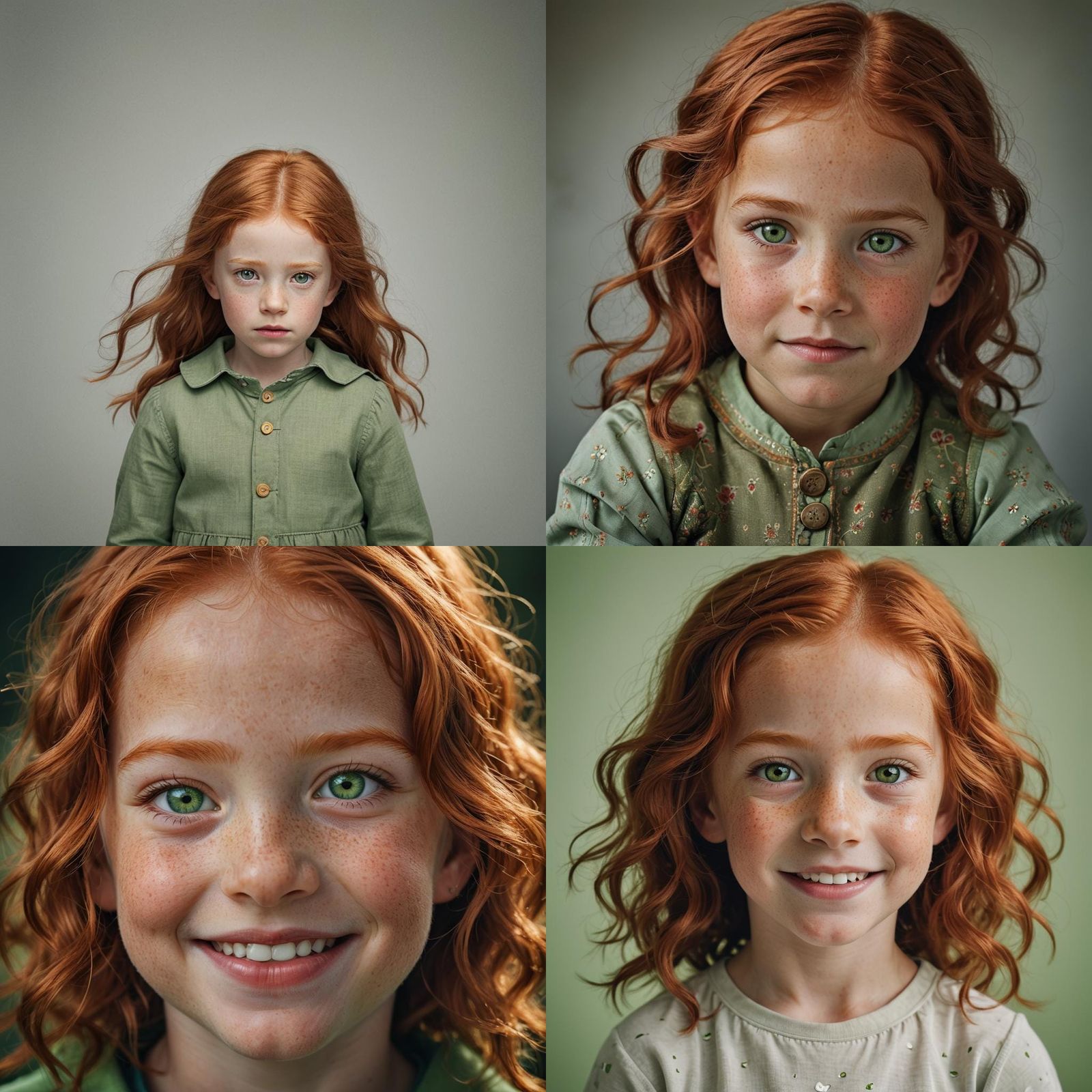 Red-Haired Girl Portrait in Professional Photography Style