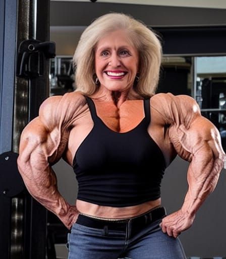 Muscular Bodybuilder Grandma with Ripped Physique